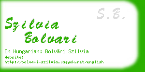 szilvia bolvari business card